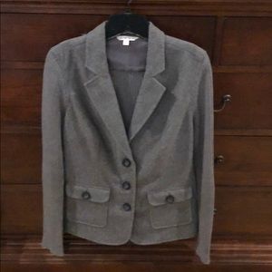 CAbi Gray wool & sweater jacket.